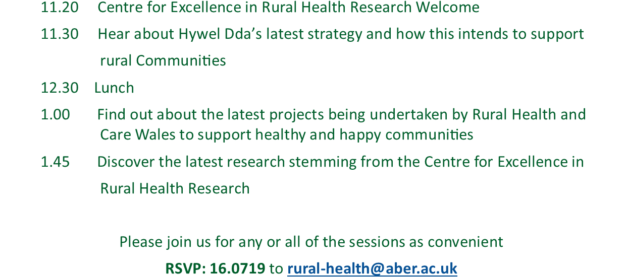 The Centre for Excellence in Rural Health Research